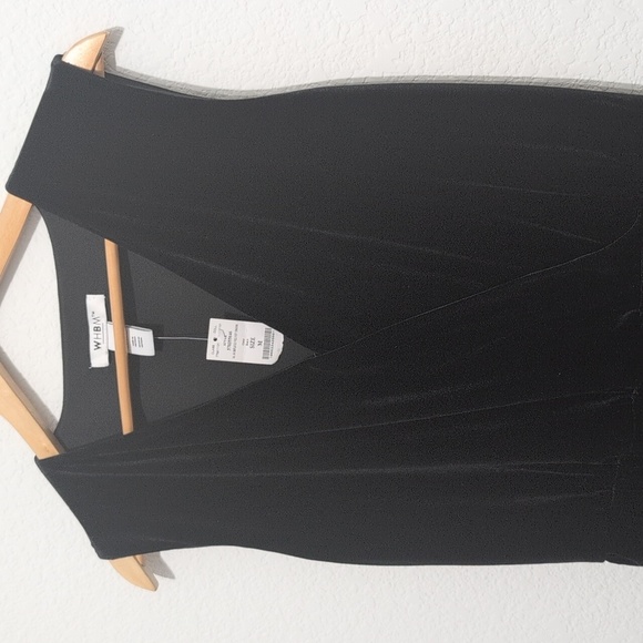 NWT WHBM White House Black Market Surplice Velvet Knee Length Strapless Dress - Picture 3 of 15